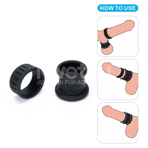 Lovetoy Pinnacle Pro Twin Grip Enhancer Cock & Balls Ring Black Lovetoy
