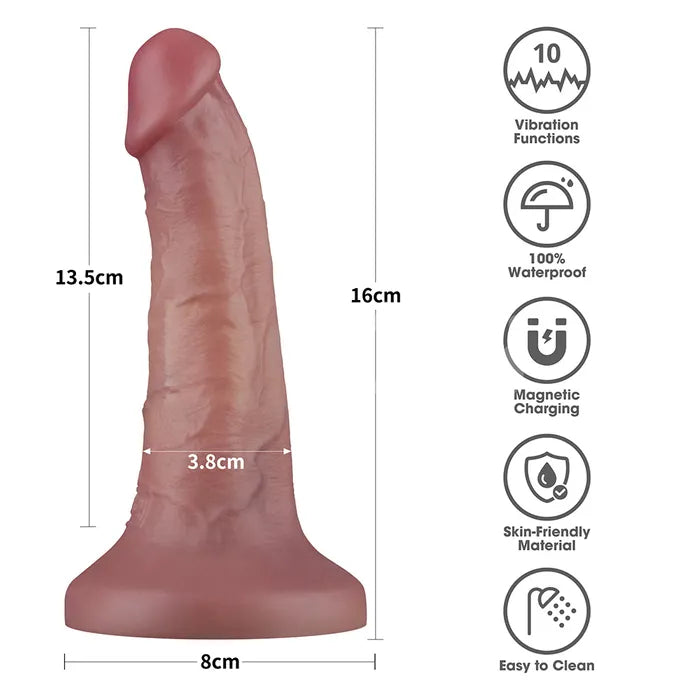 Lovetoy Dual Density Power Cock USB Rechargeable Vibrating Dong Flesh Lovetoy