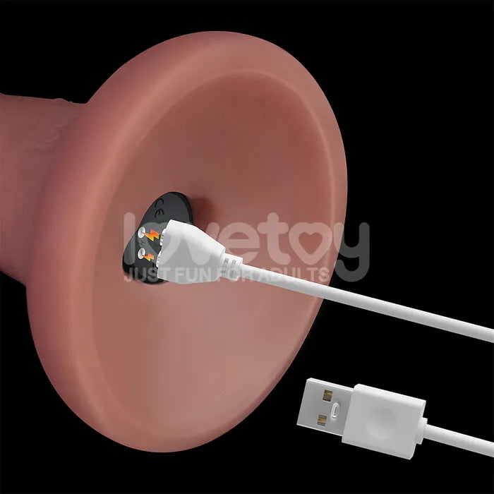 Lovetoy Dual Density Power Cock USB Rechargeable Vibrating Dong Flesh Lovetoy