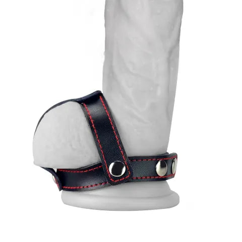 Lovetoy Bondage Fetish T Style Leather Cock Ring With Ball Divider Cock Ring Black Lovetoy