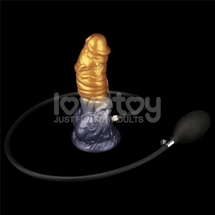 Lovetoy Aerosx Dual Density Inflatable Inflatable Fantasy Dildo Gold / Blue Lovetoy