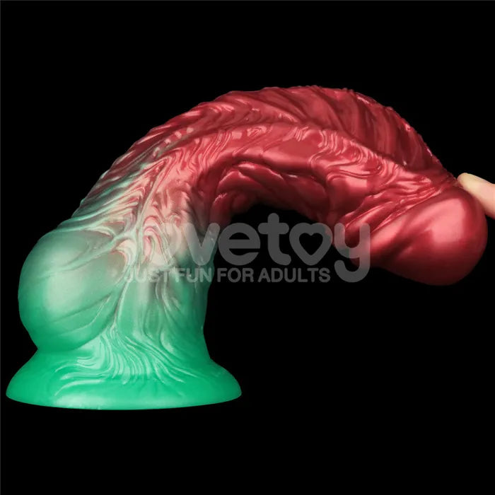 Lovetoy Aerosx Dual Density Inflatable Inflatable Fantasy Dildo 8 Inch Red / Green Lovetoy