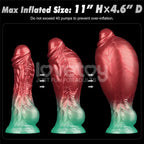 Lovetoy Aerosx Dual Density Inflatable Inflatable Fantasy Dildo 8 Inch Red / Green Lovetoy