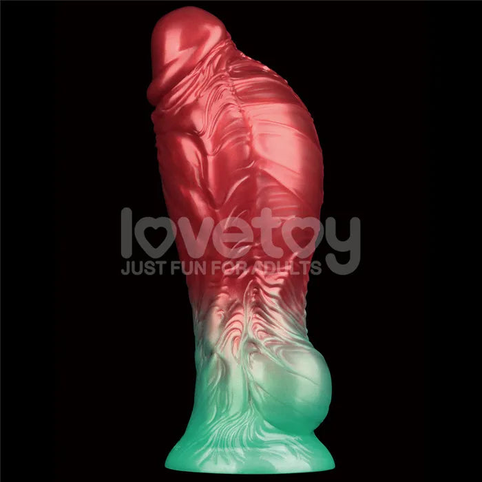Lovetoy Aerosx Dual Density Inflatable Inflatable Fantasy Dildo 8 Inch Red / Green Lovetoy