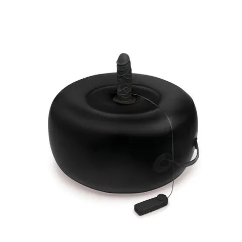 Whipsmart Inflatable Vibrating Love Seat Inflatable Cushion With 6 Inch Vibrating Dong Black WhipSmart