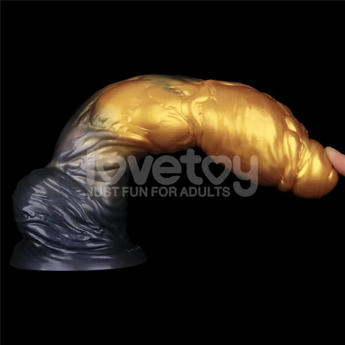 Lovetoy Aerosx Dual Density Inflatable Inflatable Fantasy Dildo 10 Inch Gold / Blue Lovetoy