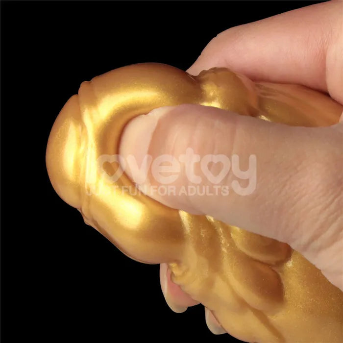 Lovetoy Aerosx Dual Density Inflatable Inflatable Fantasy Dildo 10 Inch Gold / Blue Lovetoy