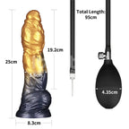 Lovetoy Aerosx Dual Density Inflatable Inflatable Fantasy Dildo 10 Inch Gold / Blue Lovetoy