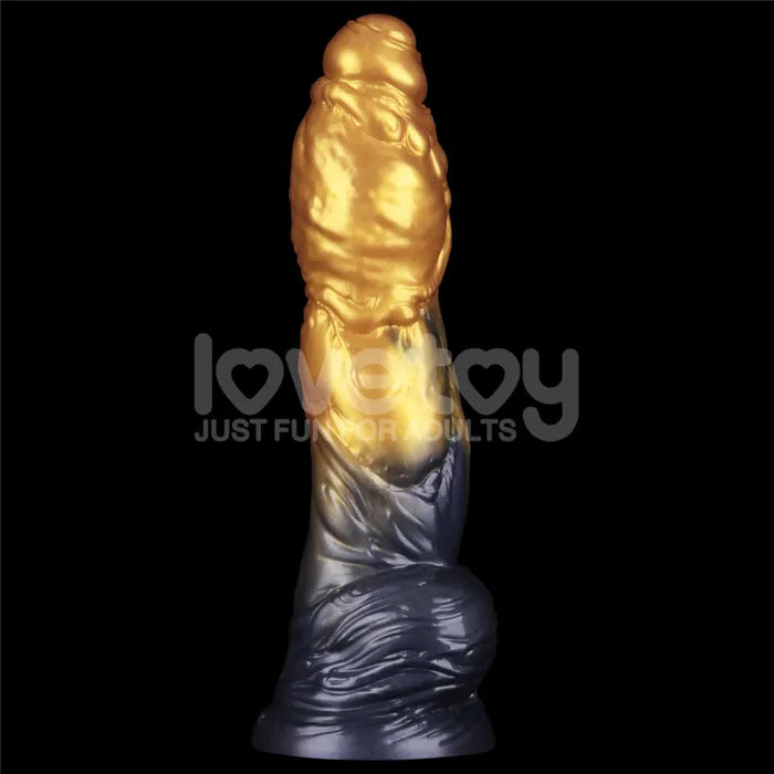 Lovetoy Aerosx Dual Density Inflatable Inflatable Fantasy Dildo 10 Inch Gold / Blue