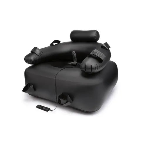 Whipsmart Inflatable Bondage Chair Inflatable Chair With 6 Inch Vibrating Dong Black WhipSmart
