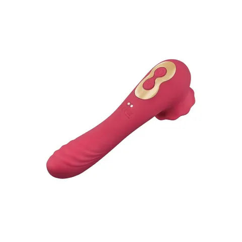 Xgen Products Secret Kisses ROSEGASM ROSE QUAKE USB Rechargeable Dual Ended Tapping Vibrator Red Xgen Products