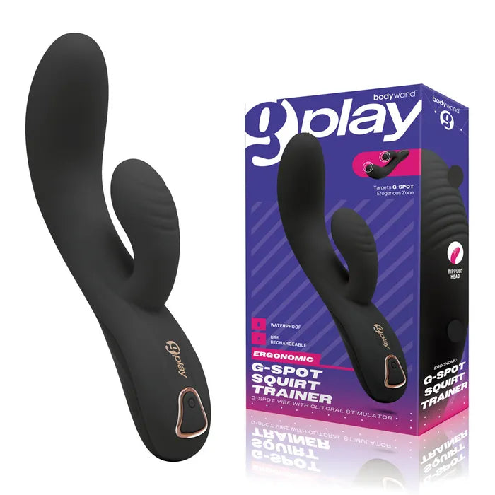 Bodywand G Play Squirt Trainer USB Rechargeable G SPot Vibrator 19cm Black Bodywand