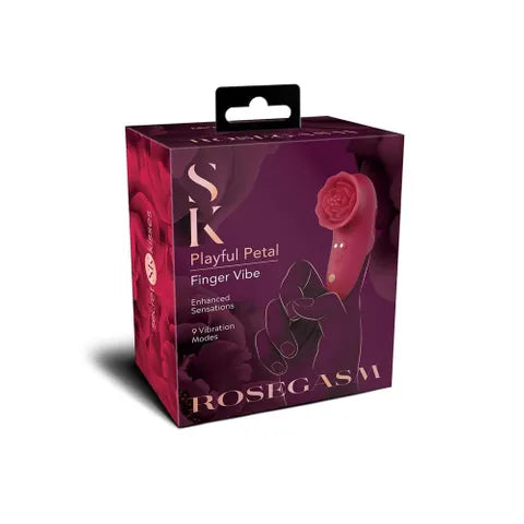 Xgen Products Secret Kisses ROSEGASM PLAYFUL PETAL USB Rechargeable Finger Stimulator Red Secondary image