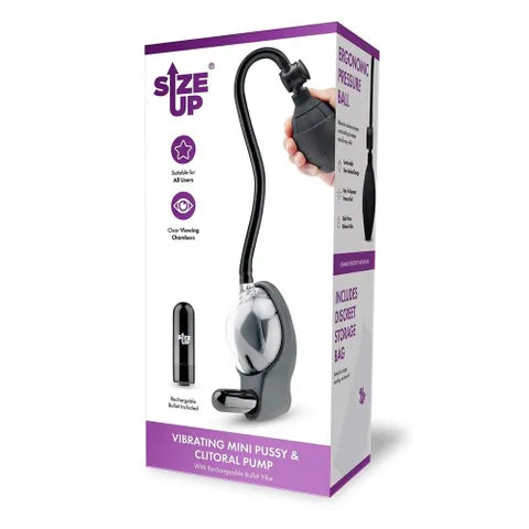 XGEN Products Size Up Vibrating Mini Pussy & Clitoral Pump Clear XGEN Products