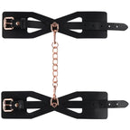 Sportsheets Sex & Mischief Brat Handcuffs Gold Restraints Black / Rose Sportsheets