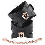 Sportsheets Sex & Mischief Brat Handcuffs Gold Restraints Black / Rose Sportsheets
