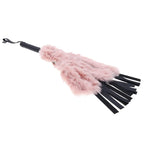 Sportsheets Sex & Mischief Brat Faux Fur Flogger Black Whip With Pink Faux Feather 50cm Sportsheets