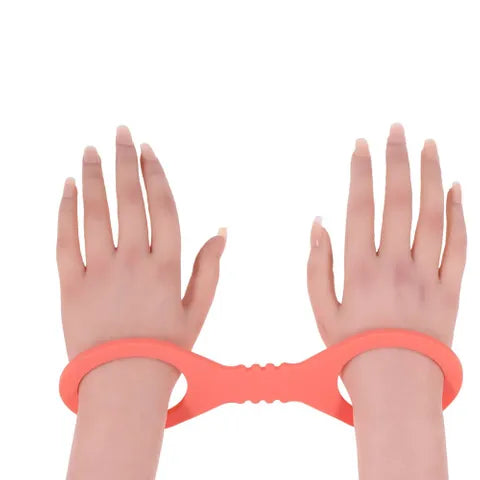 Sex & Mischief Peaches N CreaMe Silicone Cuffs Restraints Peach Sportsheets