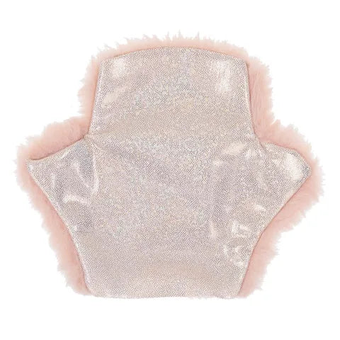 Sex & Mischief Peaches N CreaMe Spiked Sensory Furry Glove With Metal Spikes Peach Sportsheets