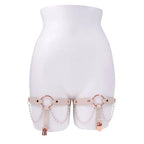 Sex & Mischief Peaches N CreaMe Pearl Garters With Pearls Set Of 2 Peach / Rose Goldd Sportsheets