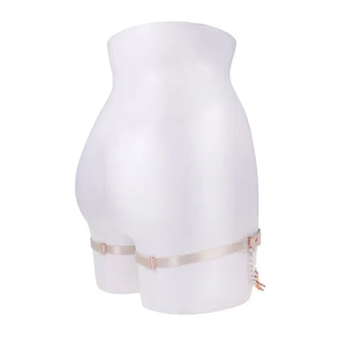 Sex & Mischief Peaches N CreaMe Pearl Garters With Pearls Set Of 2 Peach / Rose Goldd Sportsheets