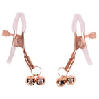 Sex & Mischief Peaches N CreaMe Bell Nipple Clamps With Bells Set Of 2 Peach / Rose Sportsheets