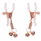 Sex & Mischief Peaches N CreaMe Bell Nipple Clamps With Bells Set Of 2 Peach / Rose Sportsheets