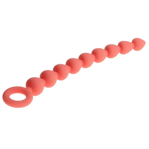 Sex & Mischief Peaches N CreaMe Silicone Anal Beads 23cm Peach Sportsheets