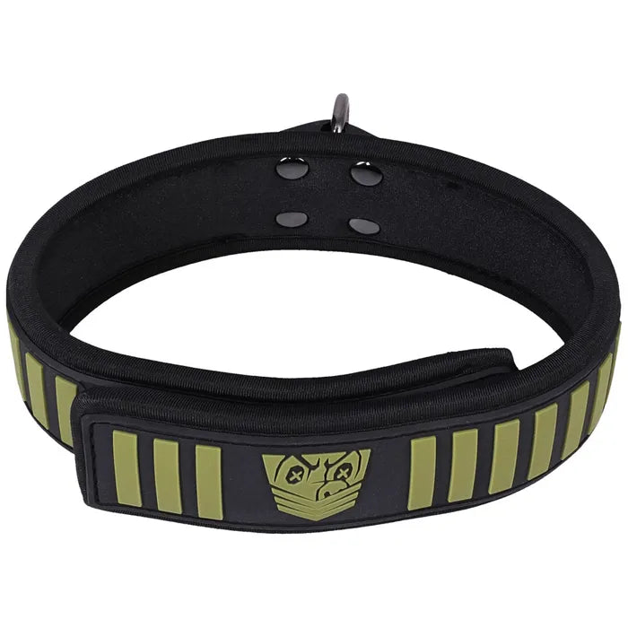 Doc Johnson Fort Troff Tactical Collar & Leash Restraint Black / Green Doc Johnson