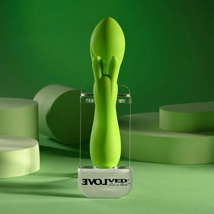 Evolved BRAT BUNNY USB Rechargeable Rabbit Vibrator 16.2cm Green Evolved