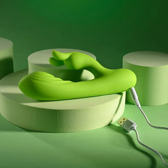 Evolved BRAT BUNNY USB Rechargeable Rabbit Vibrator 16.2cm Green Evolved
