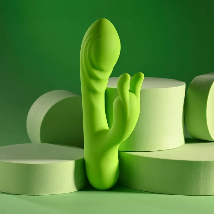 Evolved BRAT BUNNY USB Rechargeable Rabbit Vibrator 16.2cm Green Evolved Main image