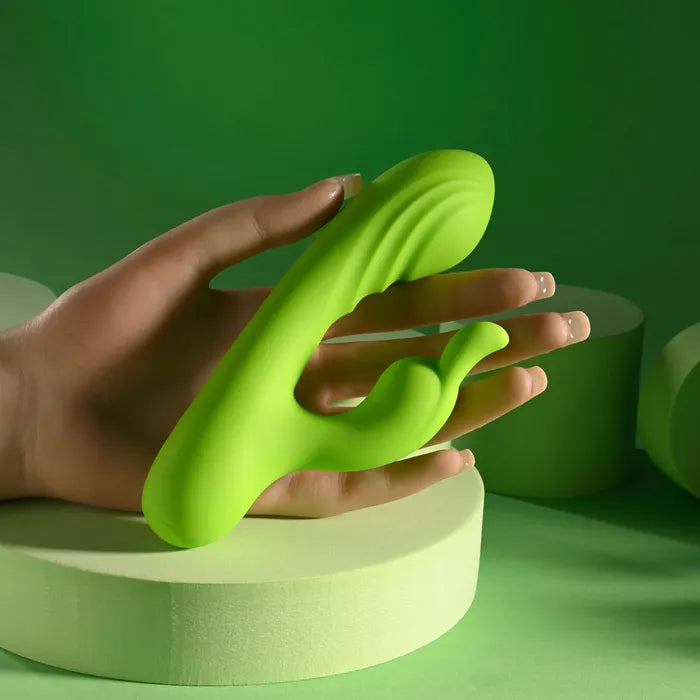 Evolved BRAT BUNNY USB Rechargeable Rabbit Vibrator 16.2cm Green Evolved