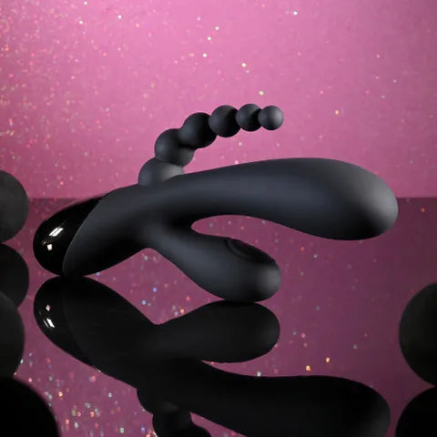 Selopa TRIPLE ACES USB Rechargeable Triple Stimulator Vibrator 19.7cm Black Selopa