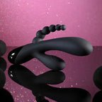 Selopa TRIPLE ACES USB Rechargeable Triple Stimulator Vibrator 19.7cm Black Selopa