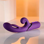 Evolved PLEASURE PUFF USB Rechargeable Inflatable Rabbit Vibrator 24.1cm Purple Evolved