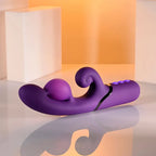 Evolved PLEASURE PUFF USB Rechargeable Inflatable Rabbit Vibrator 24.1cm Purple Evolved