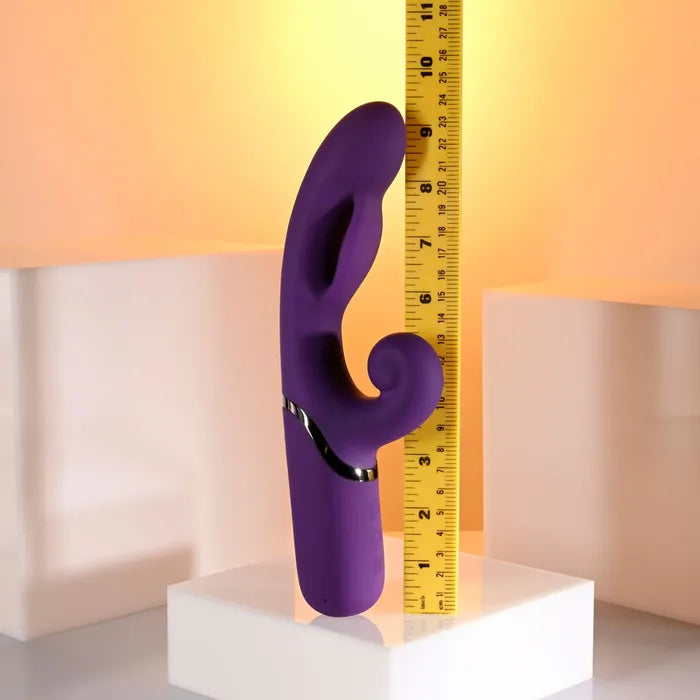 Evolved PLEASURE PUFF USB Rechargeable Inflatable Rabbit Vibrator 24.1cm Purple Evolved