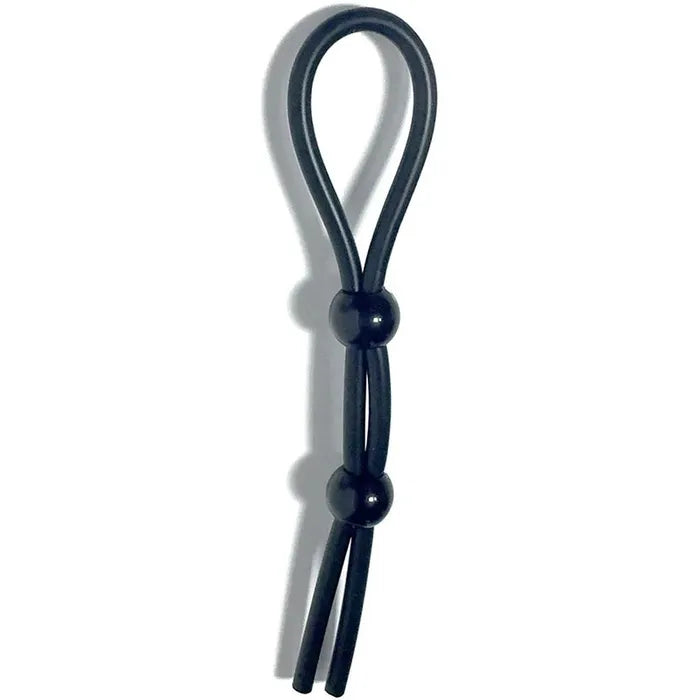 C1 Releasing Boneyard Cock Leash Double Adjustable Lasso Cock Ring Black C1 Releasing
