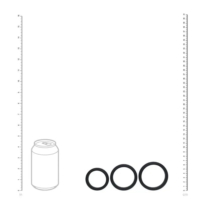Shots Toys LEVELZ Wide O Silicone Cock Ring Set L / XL / 2X Set Of 3 Sizes Shots Toys