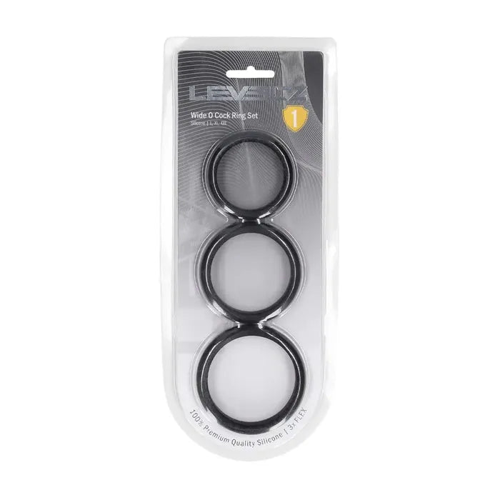 Shots Toys LEVELZ Wide O Silicone Cock Ring Set L / XL / 2X Set Of 3 Sizes Shots Toys