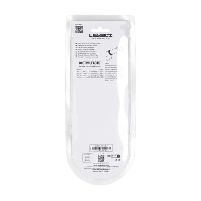 Shots Toys LEVELZ Wide O Silicone Cock Ring Set L / XL / 2X Set Of 3 Sizes Shots Toys