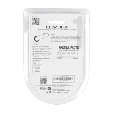 Shots Toys LEVELZ Multicolour Cock Ring Set 4 Pack Shots Toys