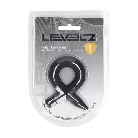 Shots Toys LEVELZ Pencil Liquid Silicone Cock Ring Black Shots Toys