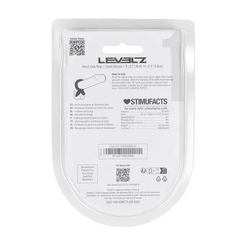 Shots Toys LEVELZ Pencil Liquid Silicone Cock Ring Black Shots Toys