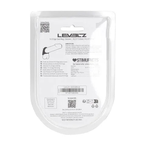 Shots Toys LEVELZ Tri O Ergo Silicone Cock & Ball Ring Black Shots Toys