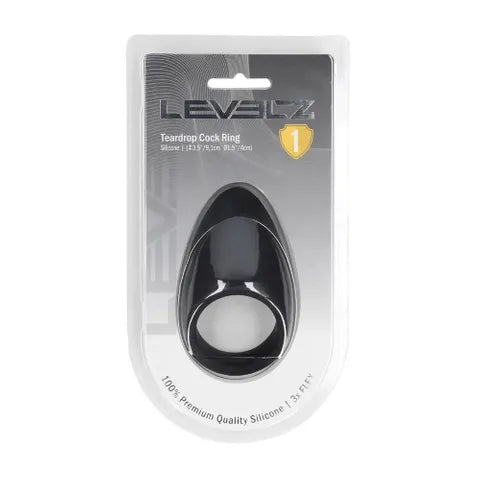 Shots Toys LEVELZ Teardrop Silicone Cock Ring Black Shots Toys