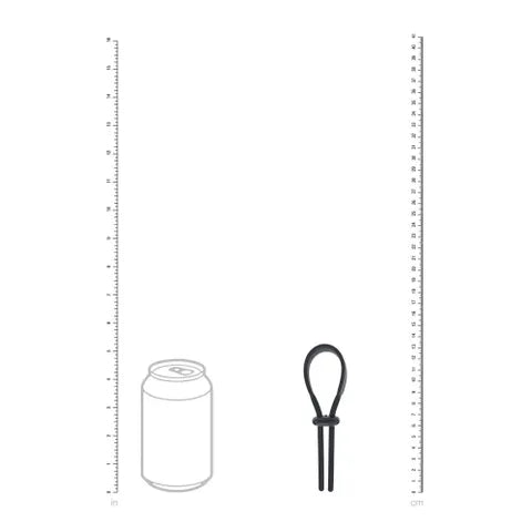 Shots Toys LEVELZ Wide Adjustable Silicone Lasso Cock Ring Black Secondary image