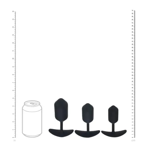 Shots Toys LEVELZ Silicone Weighted Anal Plug Training Set Of 3 Sizes Black Shots Toys