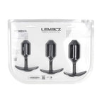 Shots Toys LEVELZ Silicone Weighted Anal Plug Training Set Of 3 Sizes Black Shots Toys